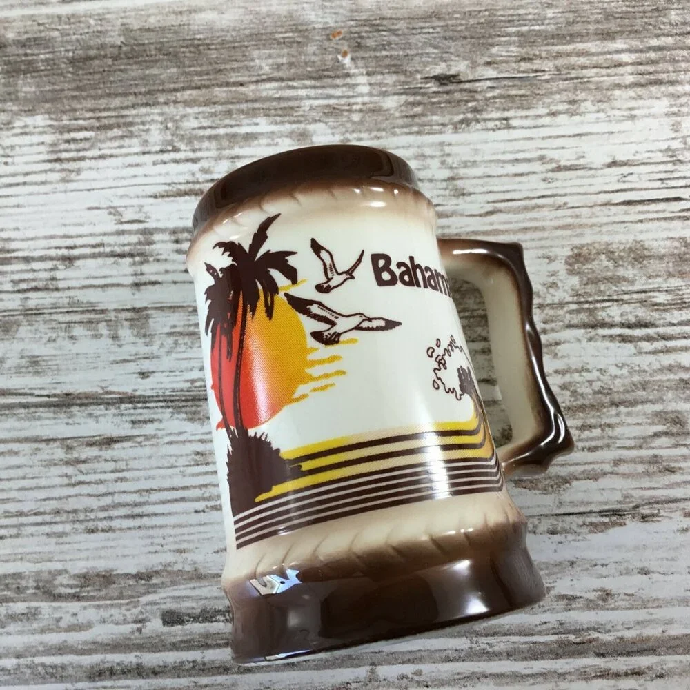 Vintage Bahamas Souvenir Beach Seagulls Mini Beer Mug Stein